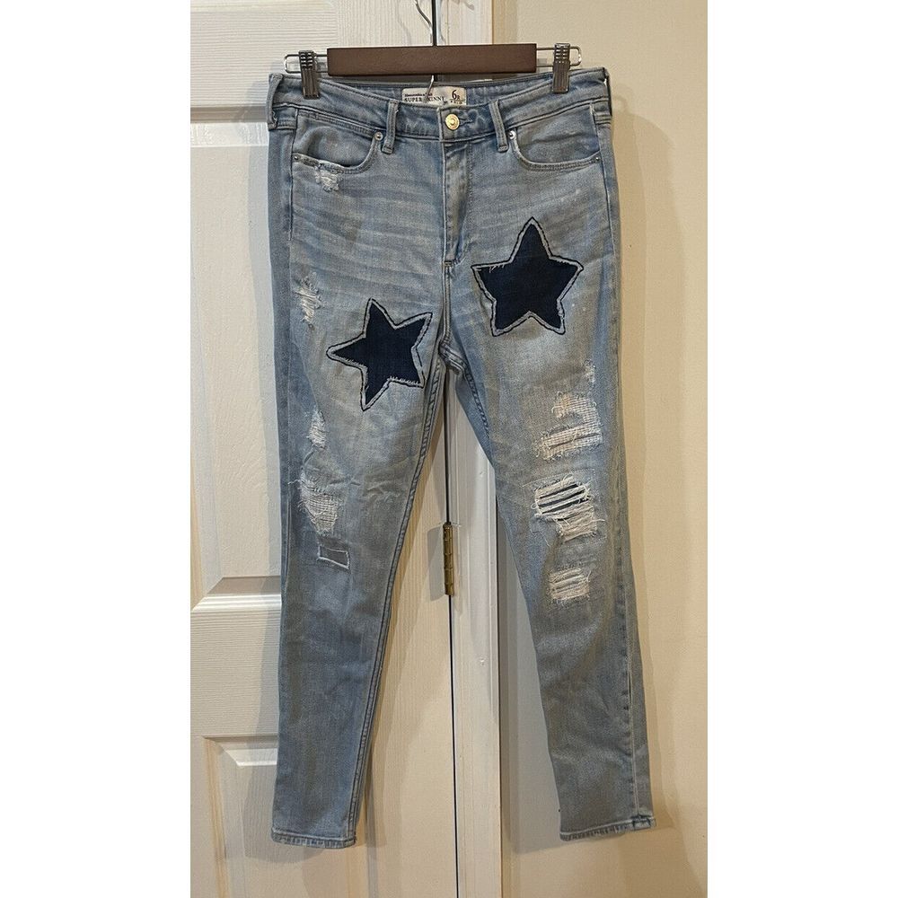 Abercrombie fitch Super Skinny Jeans Women's Juniors 6R High Rise‎ Star Patches